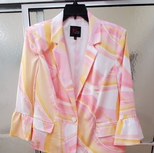 NWT JM Studio Multicolored Jacket; Long bell shaped Sleeves; Sz 18W; Lined $75